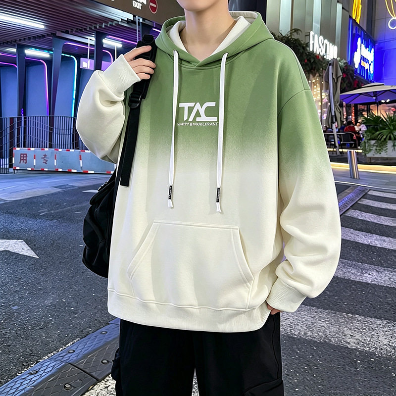 运动上衣男装学生春秋卫衣时尚字母印花连帽时尚潮流宽松休闲上衣