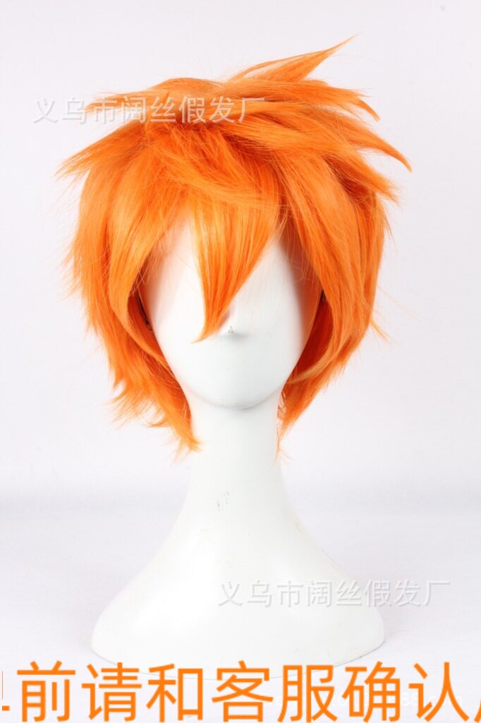 排球少年 日向翔阳 橘色桔色短发 短卷发 高温丝cosplay假发假毛