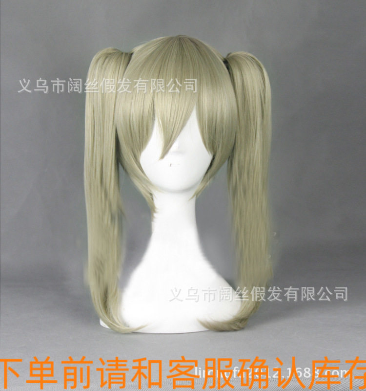 噬魂师 玛嘉MAKA艾尔帮ALBARN亚麻色40cm长发 双马尾cosplay假发