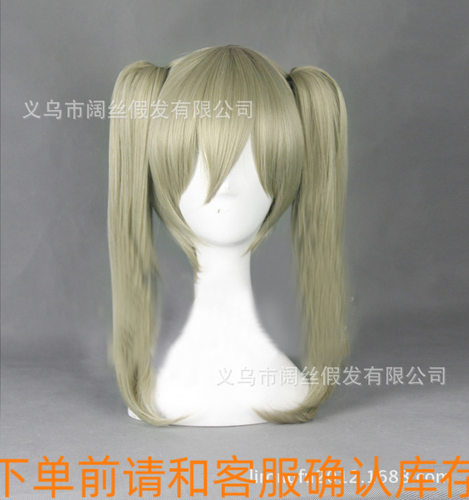 噬魂师 玛嘉MAKA艾尔帮ALBARN亚麻色40cm长发 双马尾cosplay假发