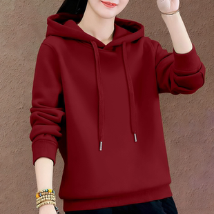 潮流洋气减龄连帽卫衣新款 显瘦上衣外套 加绒加厚保暖宽松百搭长袖