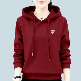 加绒潮流加厚秋冬女士卫衣 时尚 保暖休闲洋气上衣长袖 连帽2025新款