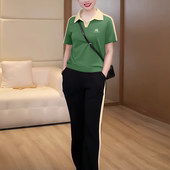 2025新款 两件套套装 夏季 潮流洋气休闲女士短袖 时尚 显瘦宽松大码