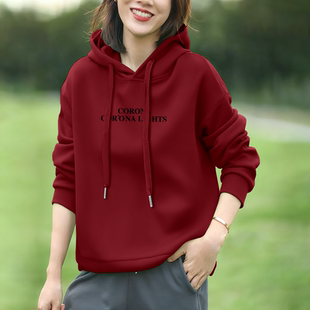 卫衣 洋气上衣加绒加厚通勤外套长袖 2025新款 连帽女士秋冬休闲时尚