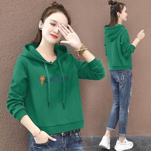 中年减龄百搭印花上衣外套 新款 韩版 洋气中年妈妈加绒卫衣女秋冬季