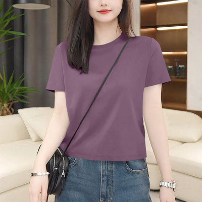女士短袖T恤夏季新款韩版百搭爆款洋气休闲中年女装妈妈薄款上衣