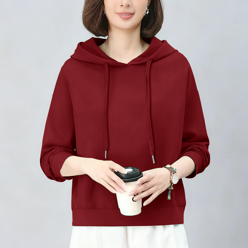 保暖卫衣秋冬连帽时尚新款女士洋气中年加绒上衣宽松休闲加厚外套