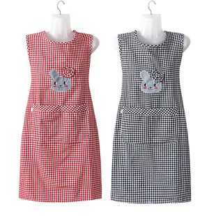 坎肩马甲围裙厨房棉布韩版时尚无袖防污防油成人罩衣工作服女工作