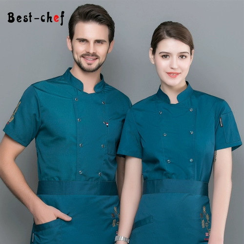 厨师工作服男夏季透气薄款酒店餐厅饭店后厨房厨师工衣厨师服定制