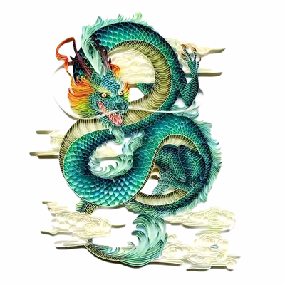 衍纸走廊招财镇宅青龙赤龙图案