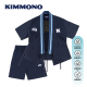 和服外套 浴服套装 KIMMONO熊系日系刺绣藏青5分袖 甚平开衫