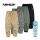 FURYBEAR熊怒系列简约LOGO黑色军绿卡其轻薄款 可束脚速干直筒长裤