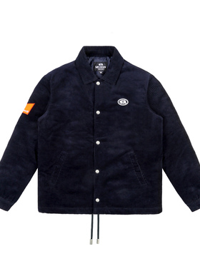 MCREW CABEAR加州熊LOGO秋冬灯芯绒藏青宽松加厚夹棉教练夹克外套