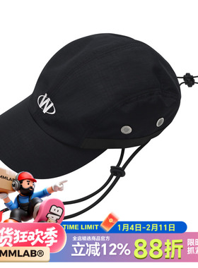 MCREW WILDNESS机能系列刺绣简约运动休闲黑色速干短弯檐棒球帽