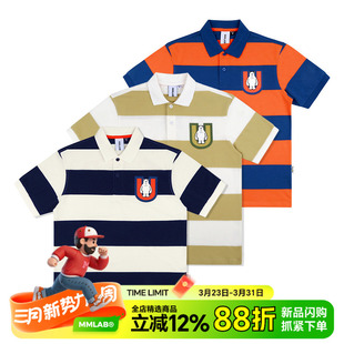 休闲纯棉短袖 MMLABCREW POLO衫 STRIPED POLOSHIRT DMBEAR