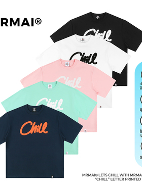 MRMAI CHILL系列夏季发泡印花薄荷绿浅粉凉感速干宽松圆领短袖T恤