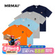 logo潮牌白色藏青蓝纯棉刺绣印花圆领短袖 MMLABCREW MR.MAI T恤
