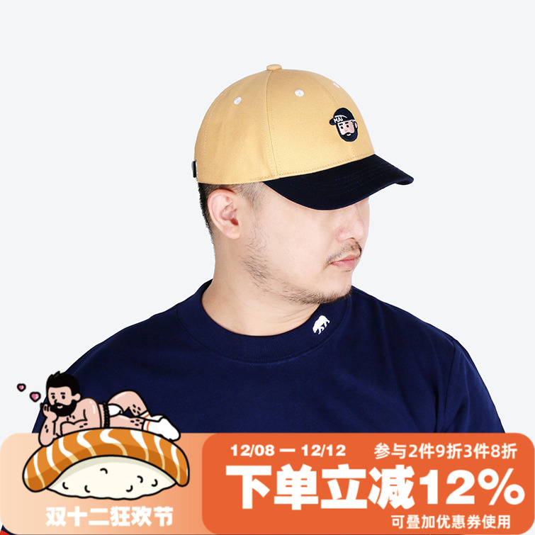 头像刺绣弯沿帽棒球帽