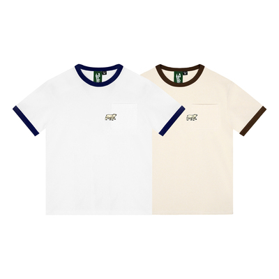 MCREW WILDNESS户外系列简约拼色白色卡其色纯棉圆领短袖T恤