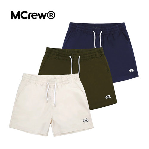 mcrew加州军绿色健身运动短裤