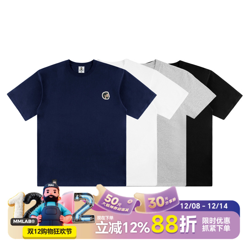 短袖圆领mrmai磨毛简约