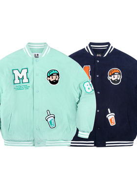 MMLAB MRMAI CHILL系列秋冬刺绣灯芯绒加厚夹棉夹克棉衣棒球外套