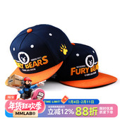 MCREW FuryBears系列时尚 潮字母刺绣藏青蓝橘色可调节平檐棒球帽