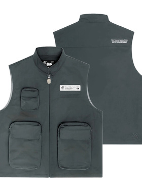 MCREW机能风系列春夏机能风深空灰多口袋功能速干薄款马甲外套