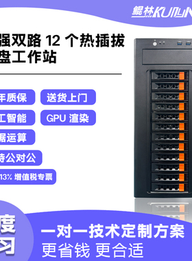 鲲林 图形工作站准系统双路CPU6133主机存储文件塔式309030803060
