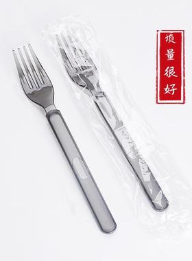 一次性叉子勺子独立包装水果叉沙拉叉食品级塑料勺外卖快餐粥汤勺