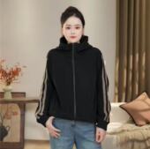 秋冬百搭宽松休闲双面澳粒绒保暖加绒加厚连帽开衫 沐沐 外套