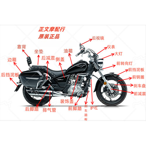 豪爵GZS150全车配前挡泥板后视镜