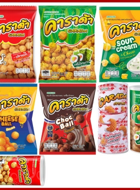 泰国直邮 711 零食代购Carada卡啦哒玉米章鱼烧鱿鱼球芝士桶装90G