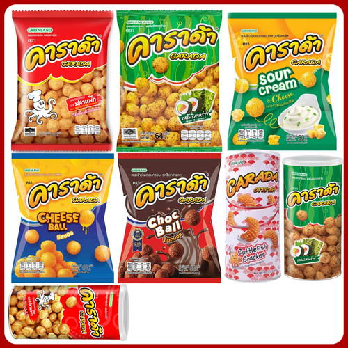 泰国直邮 711 零食代购Carada卡啦哒玉米章鱼烧鱿鱼球芝士桶装90G