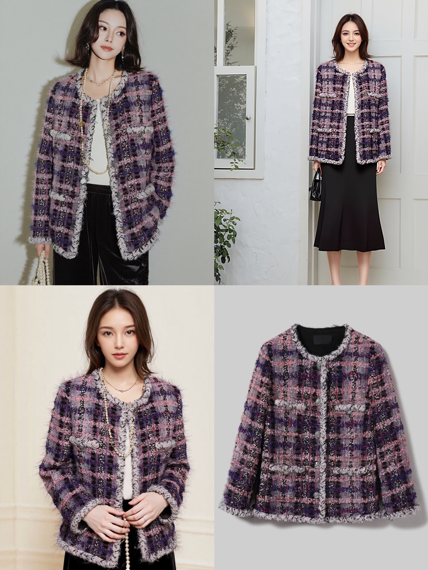 气质高级复古法式小香风羽绒外套