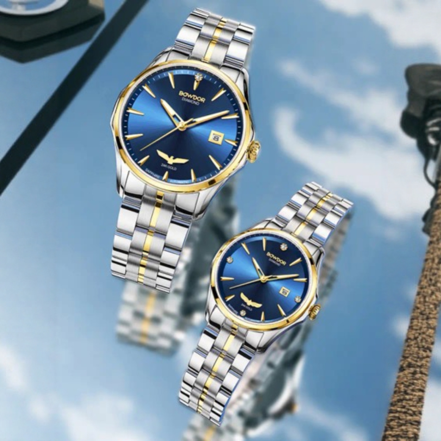 新款宝舵手表时尚真钻情侣