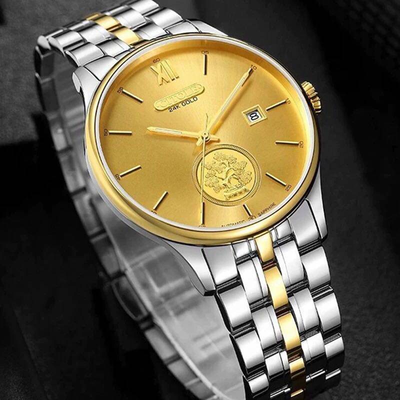 时尚商务风防水男士摇钱树机械表