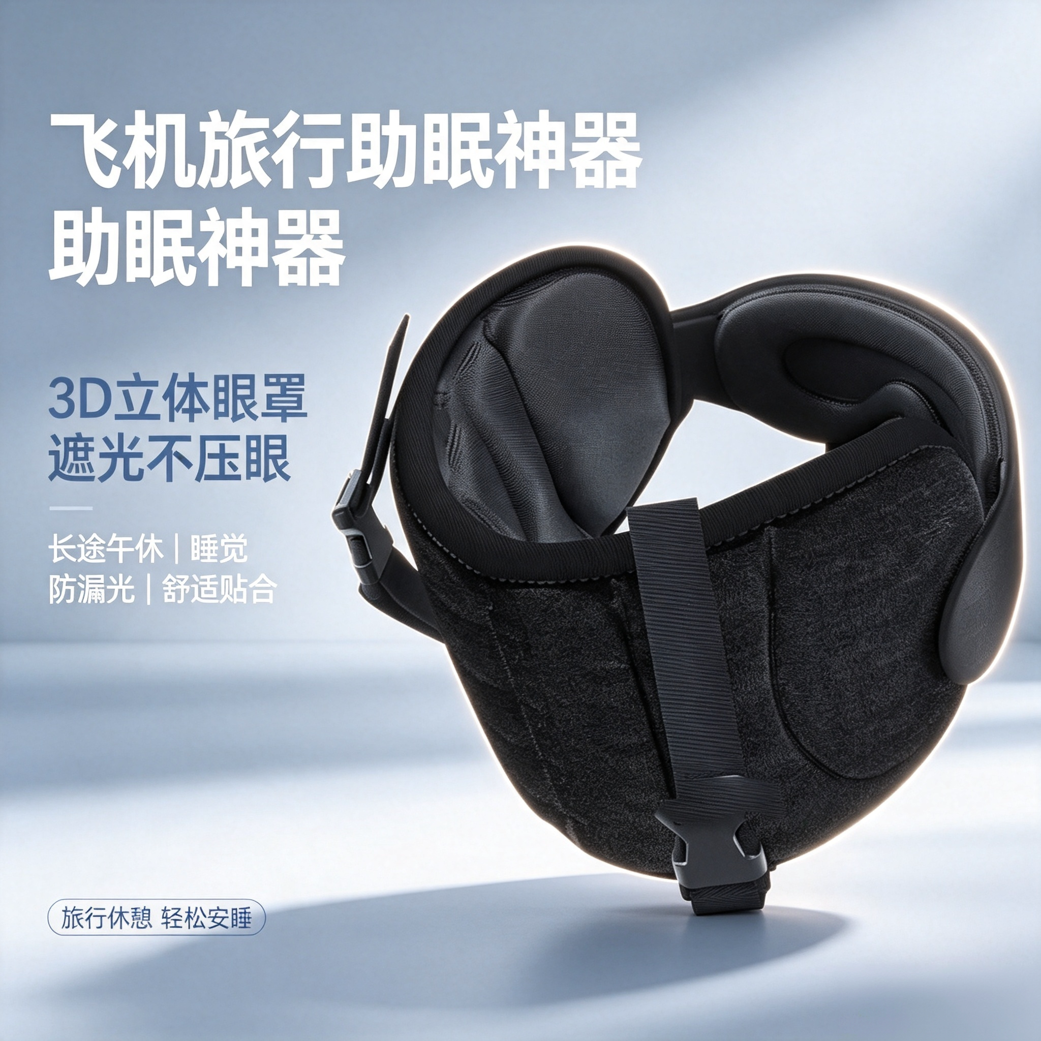 飞机旅行助眠神器3D立体眼罩遮光不压眼长途午休睡觉防漏光神器