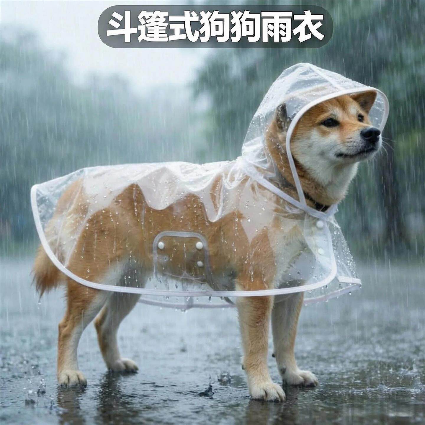 狗狗雨衣斗篷护肚泰迪专用小中型犬柴犬柯基透明雨披防水宠物衣服