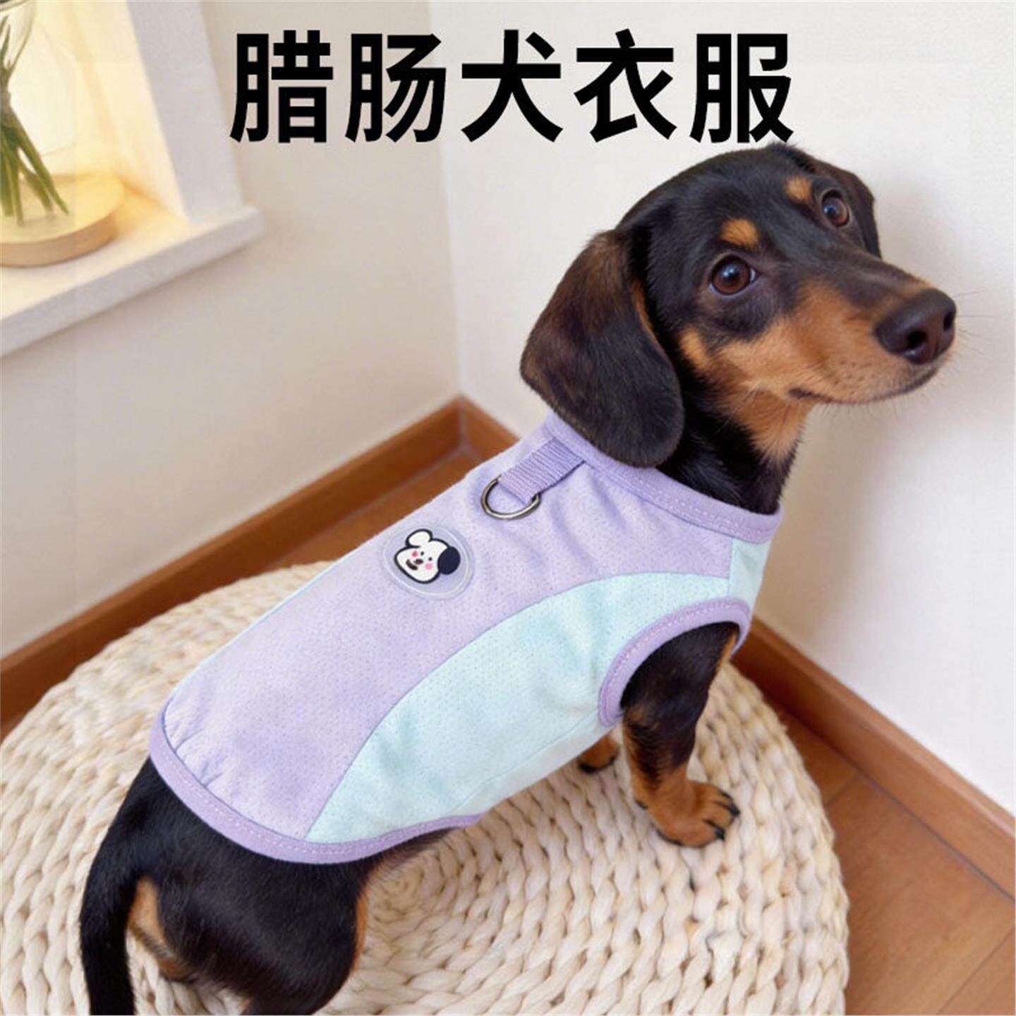 腊肠犬衣服专用凉凉衣春夏薄款透气网眼冰丝背心狗狗外出宠物服饰