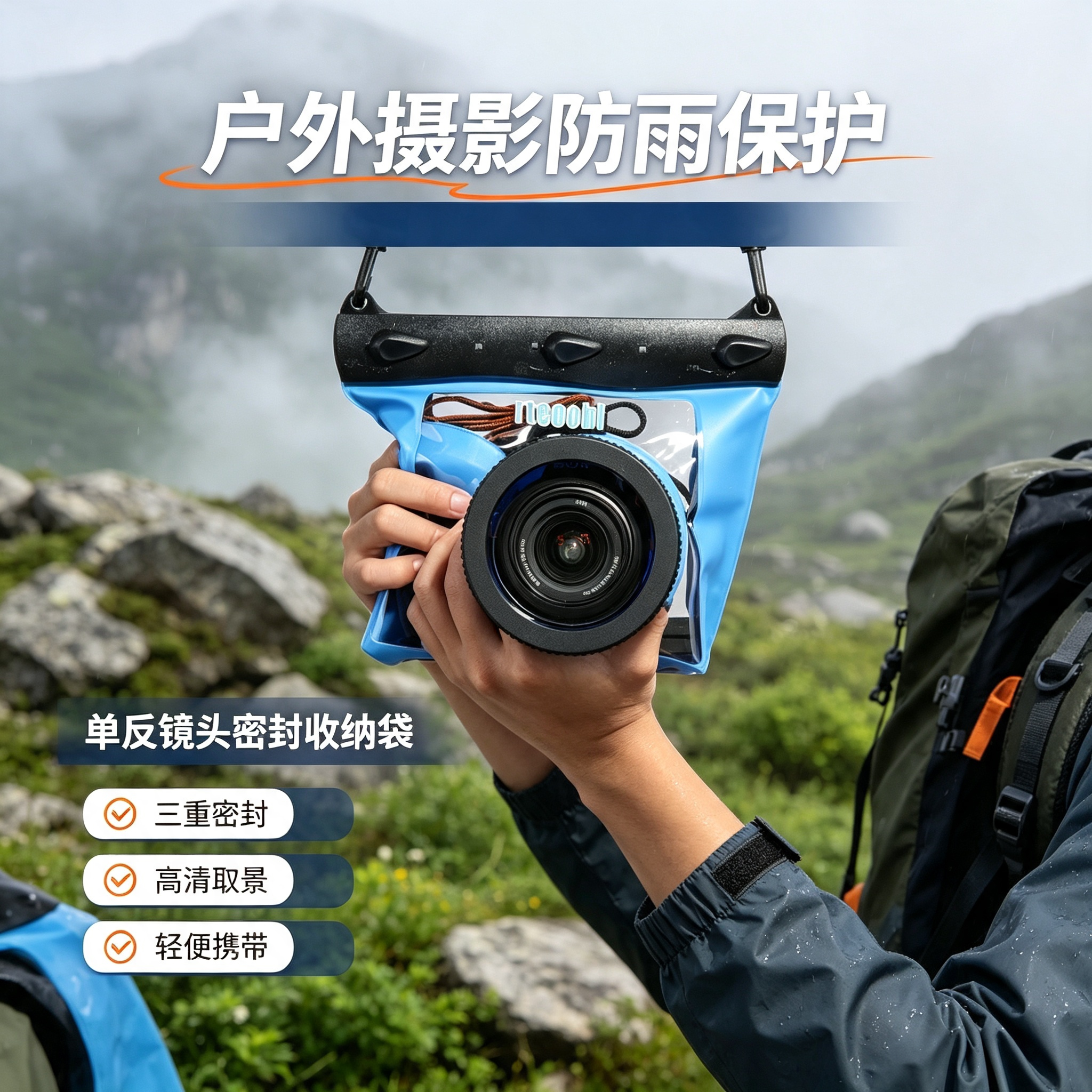 防水套运动镜头防沙户外雨天透明保护套迷你相机防水短焦加厚微单