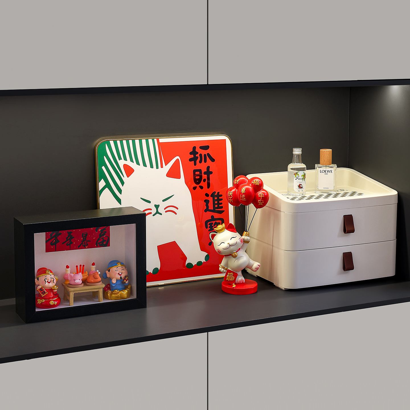 中古风入户玄关装饰摆件桌面布置