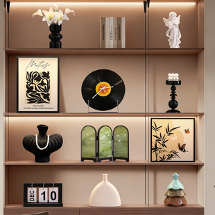 电视餐边柜展示柜摆件 中古风高级感软装 客厅酒柜装 饰摆件2025新款