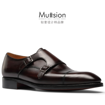 Muttsion/穆勋孟克鞋男僧侣皮鞋