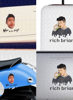 七哥richbrian贴纸Rich Chigga汽车电瓶车拉杆箱笔记本装饰车贴