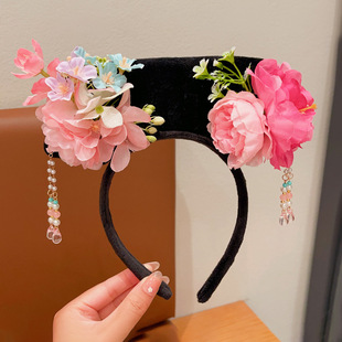 格格发箍宫廷风贵人清朝旗头头箍2024女孩中国风汉服配饰表演头饰