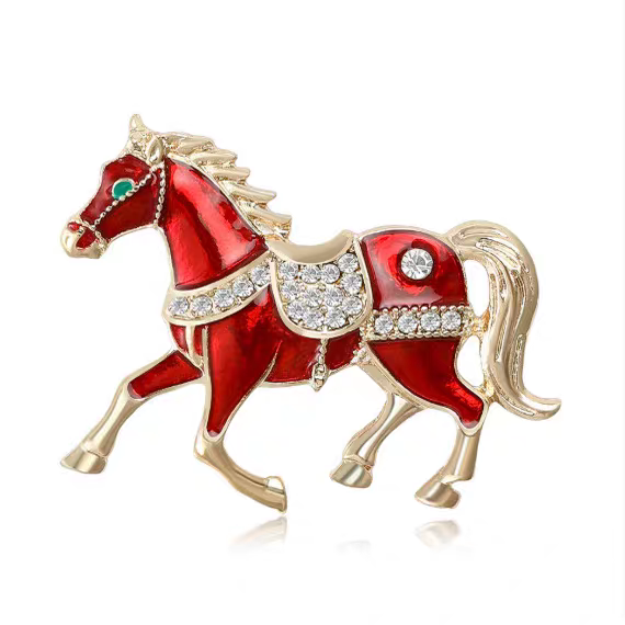 复古小马胸针高档精致水钻动物胸花男女西装礼服配饰2026本命年,饰品/流行首饰/时尚饰品新,胸针,淘宝优惠券,粉丝福利购,淘宝优惠卷