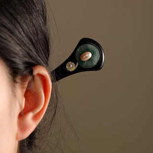 玉荷花发钗黑木古风发簪日常盘发簪小众设计感旗袍配饰头饰簪子