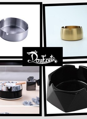 简约陶瓷烟灰缸 家用创意不锈钢加厚烟缸 客厅酒店网吧时尚KTV