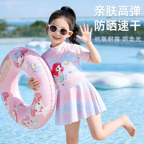 美人鱼儿童泳衣女童连体防晒速干泳装女孩中大童绝美高颜值初中生